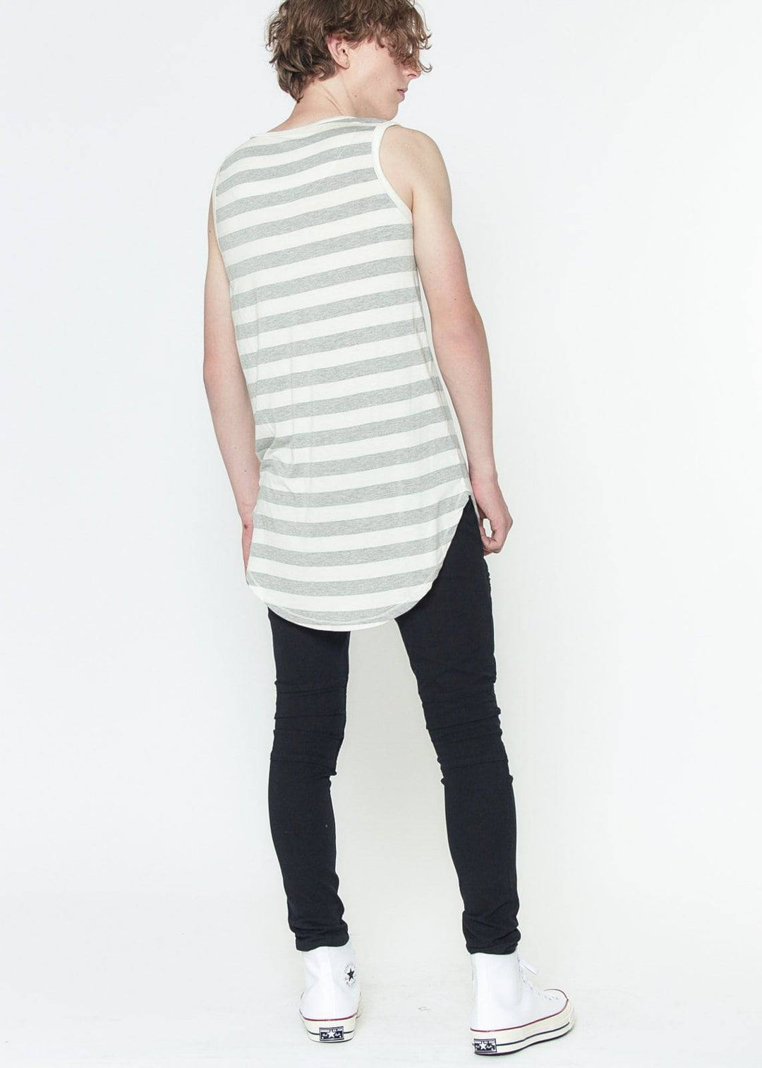 Konus Men's Stripe Tank Top in Grey by Shop at Konus