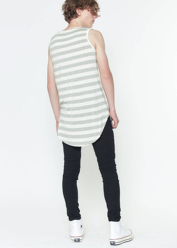 Konus Men's Stripe Tank Top in Grey by Shop at Konus