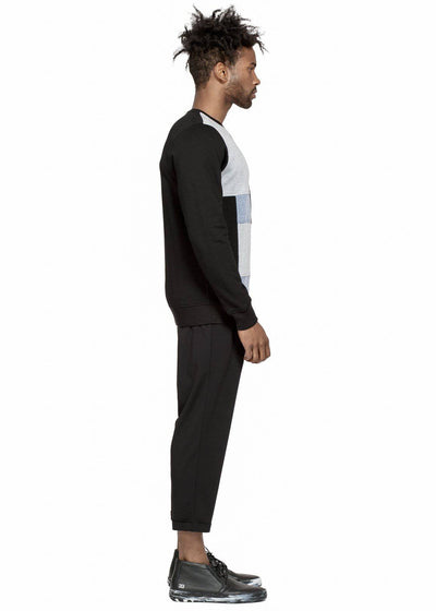 Konus Men's Sweatshirt w/ Panelling in Black by Shop at Konus