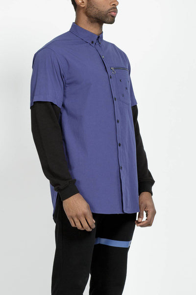 Men's 2 Layer Shirt in Deep Cobalt by Shop at Konus