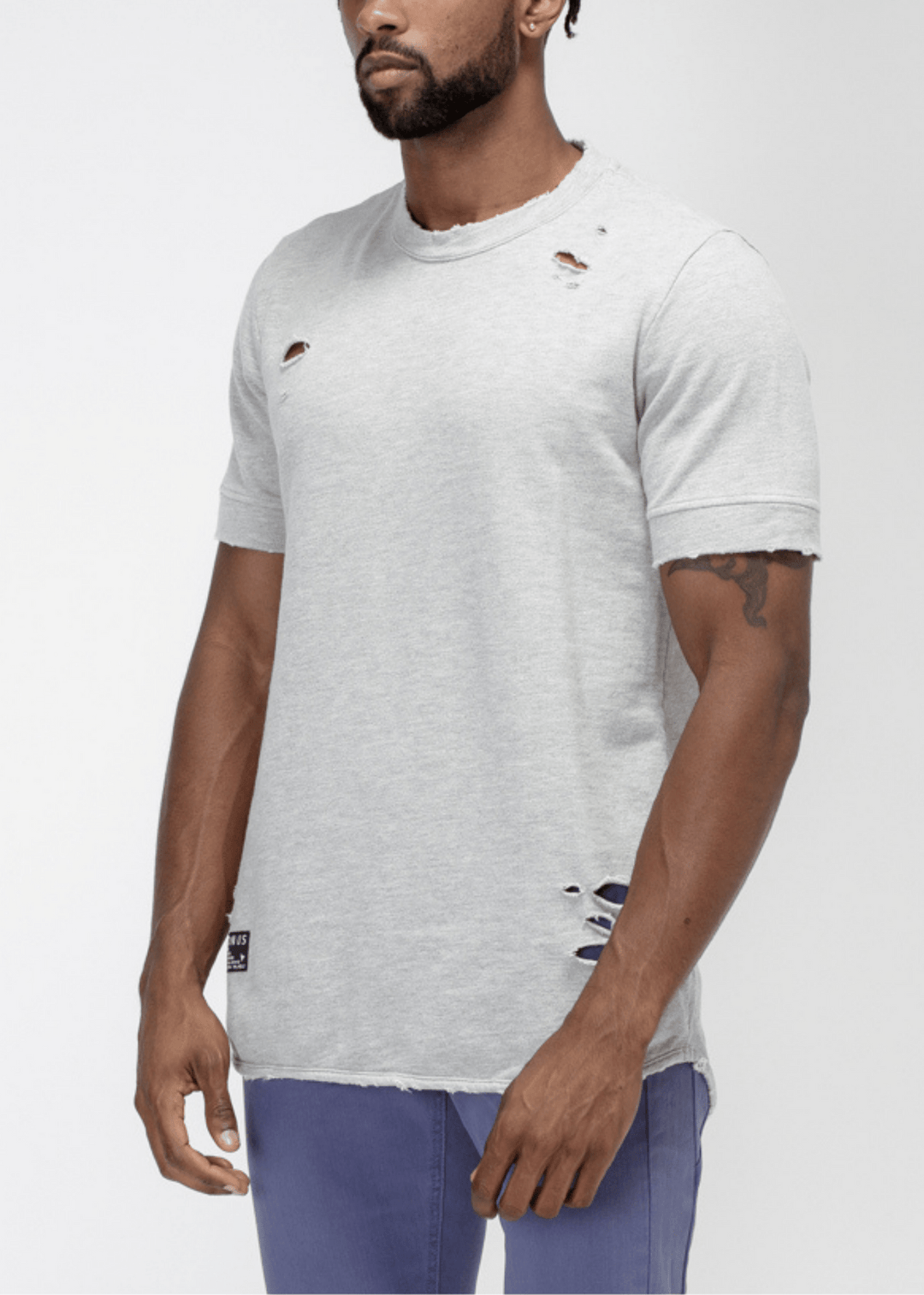 Konus Men's French Terry Short Sleeve Tee w/ Grinding in Grey by Shop at Konus