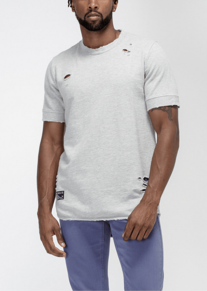 Konus Men's French Terry Short Sleeve Tee w/ Grinding in Grey by Shop at Konus