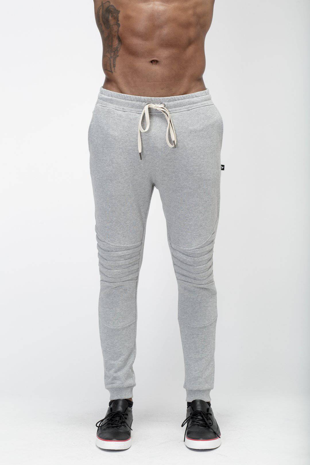 Konus Men's Biker Style Joggers in Grey by Shop at Konus