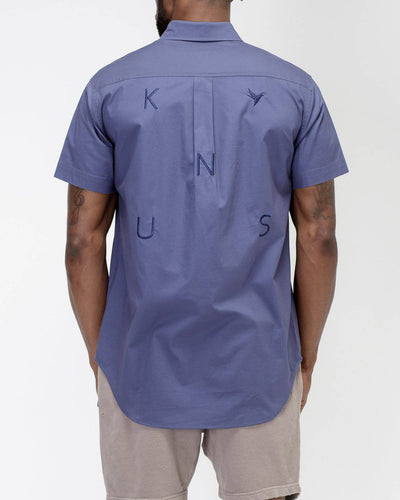 Konus Men's Short Sleeve Button Up in Cobalt by Shop at Konus