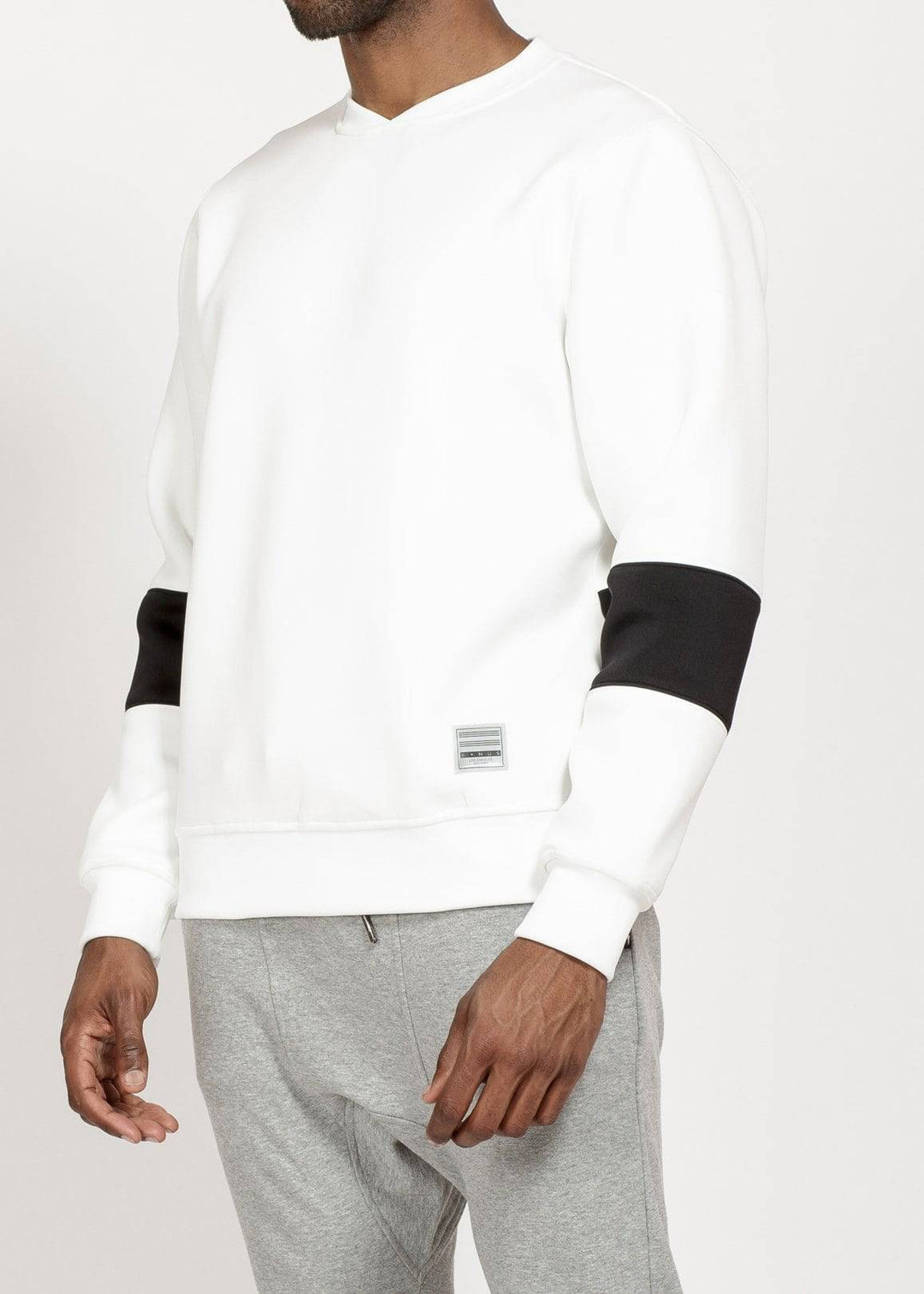 Konus Men's Neoprene Pullover Crew in White by Shop at Konus