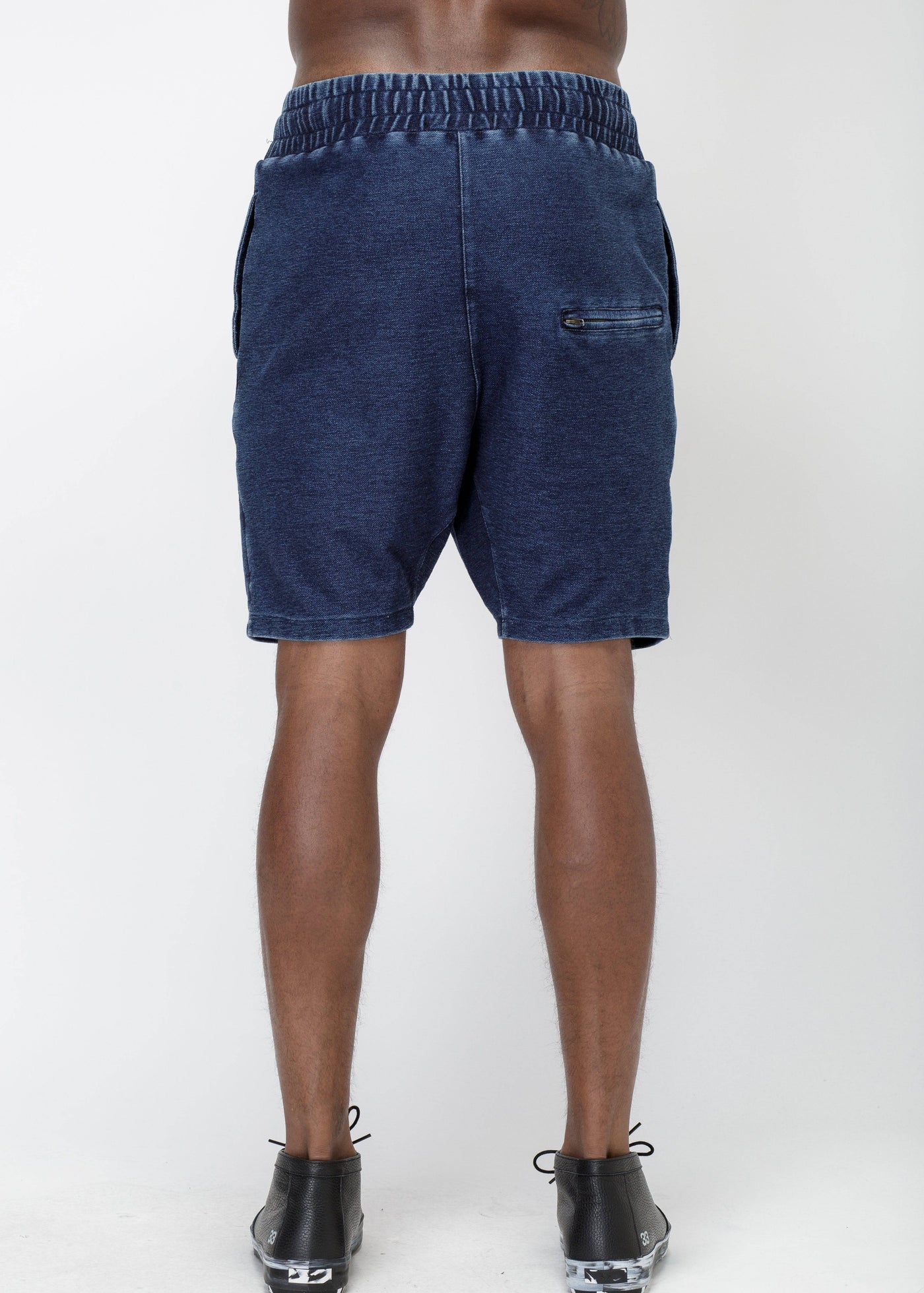 Konus Men's Heavy Denim Knit Shorts in Blue by Shop at Konus