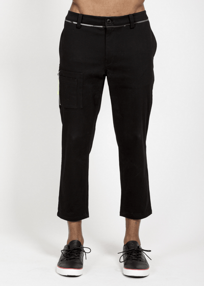 Konus Men's Cropped Side Zip Pants in Black by Shop at Konus