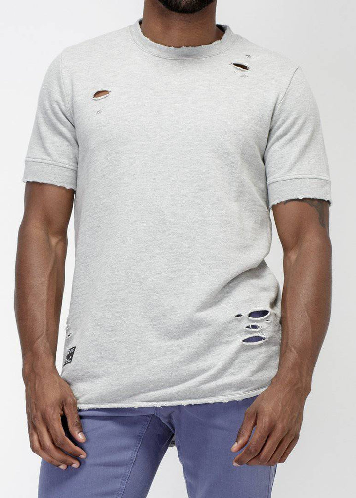 Konus Men's French Terry Short Sleeve Tee w/ Grinding in Grey by Shop at Konus