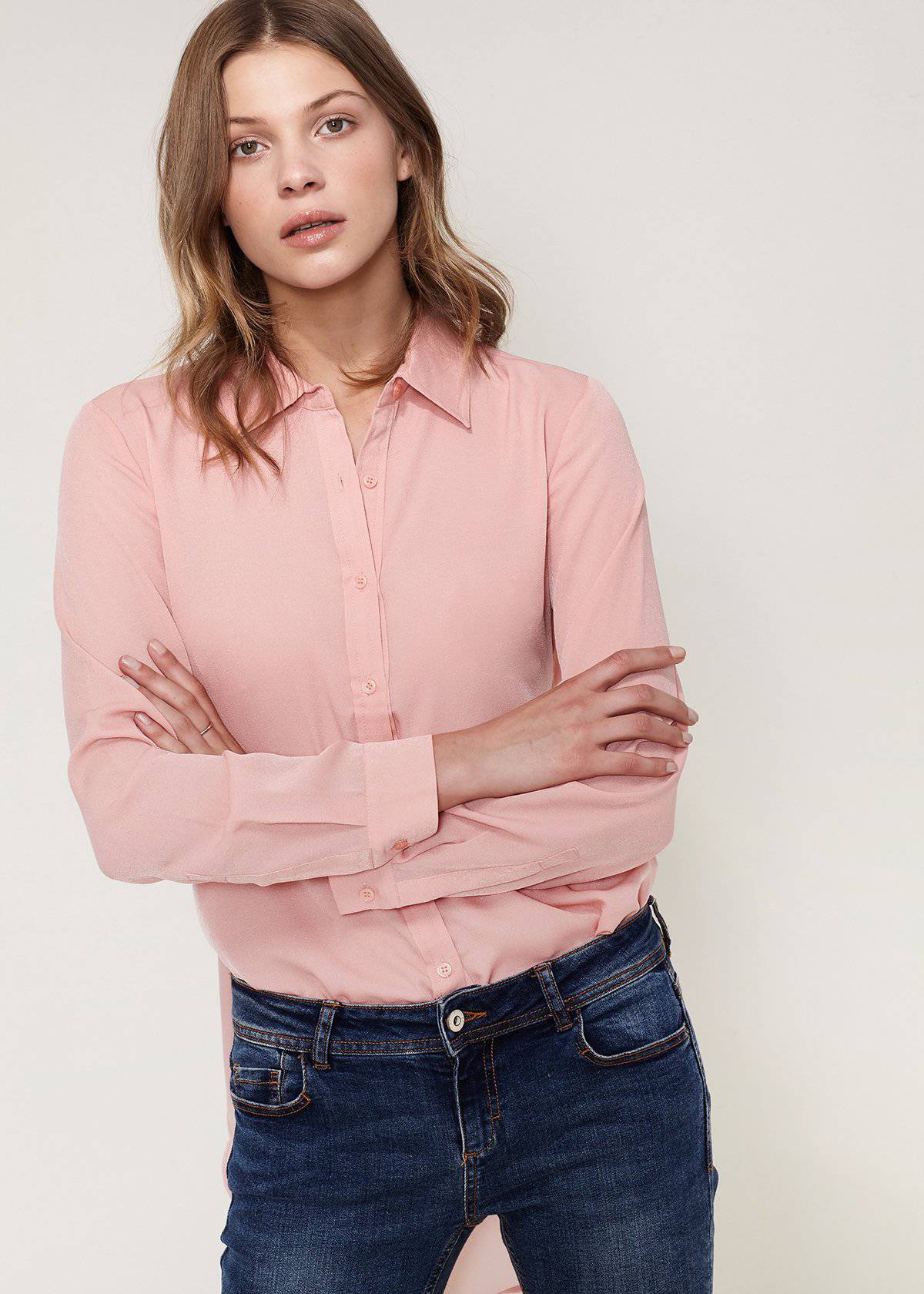 Women's Belted Hi-lo Blouse In Peach Apricot by Shop at Konus