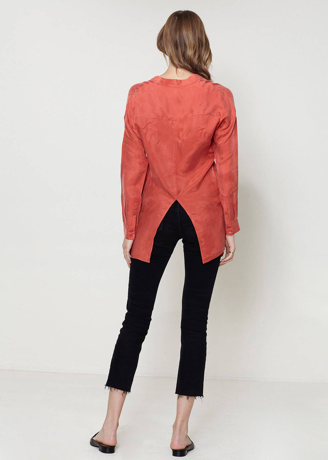 Women's Wrapped High Low Hem Blouse Top In Sweet Paprika by Shop at Konus