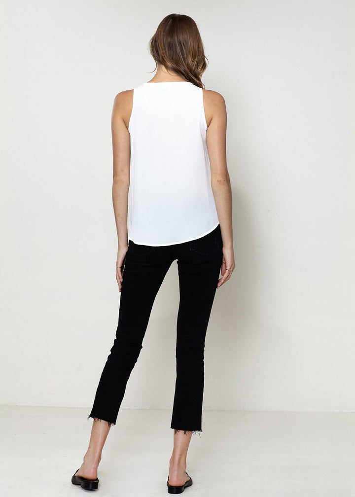 Embellished Sleeveless Top In Ivory by Shop at Konus