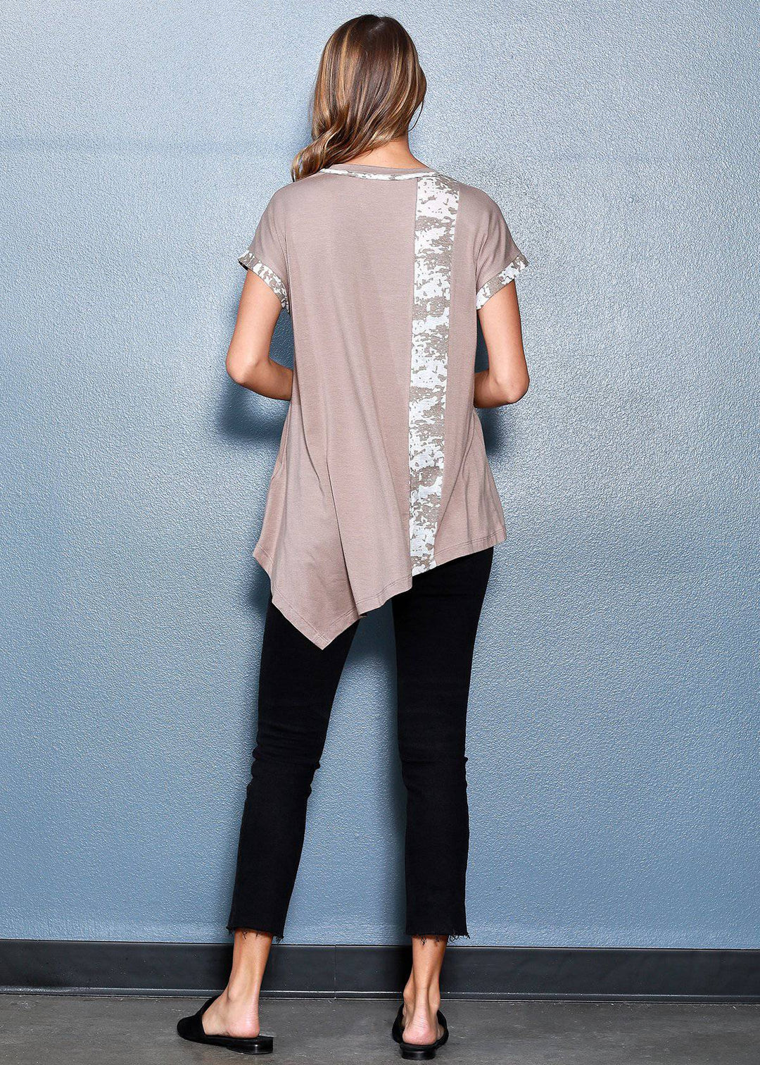 Women's Asymmetrical Tee In Light Brown by Shop at Konus