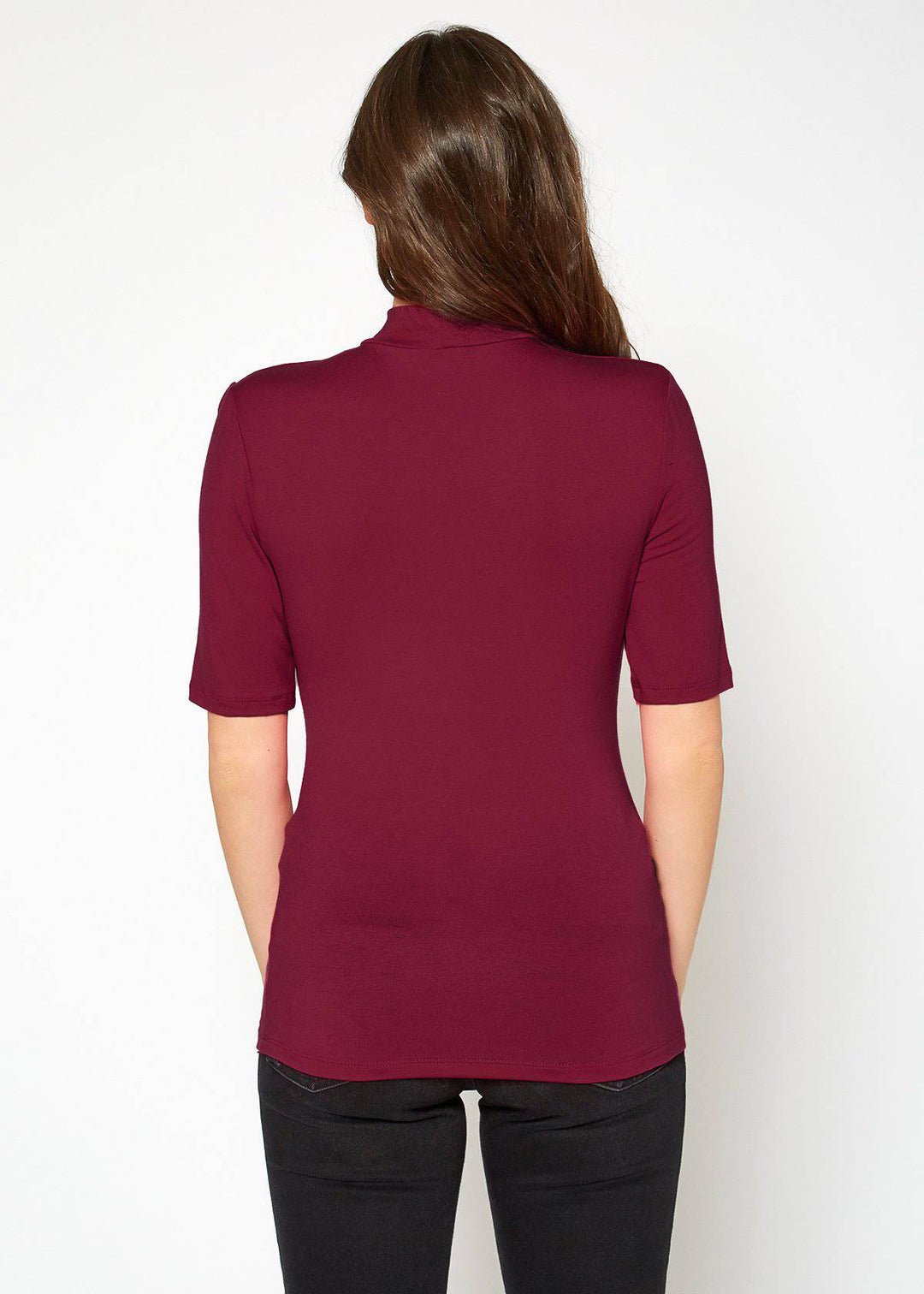 Women's Half Sleeve Turtle Neck Fitted Top by Shop at Konus