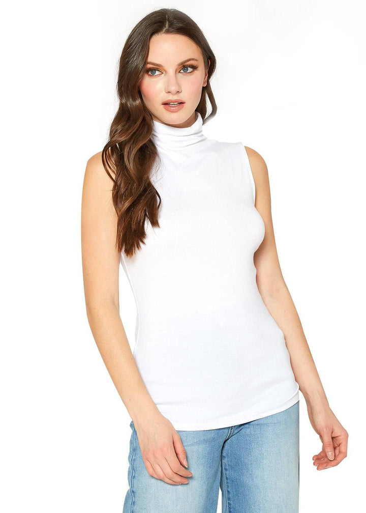 Women's Sleeveless Turtle Neck Fitted Top by Shop at Konus