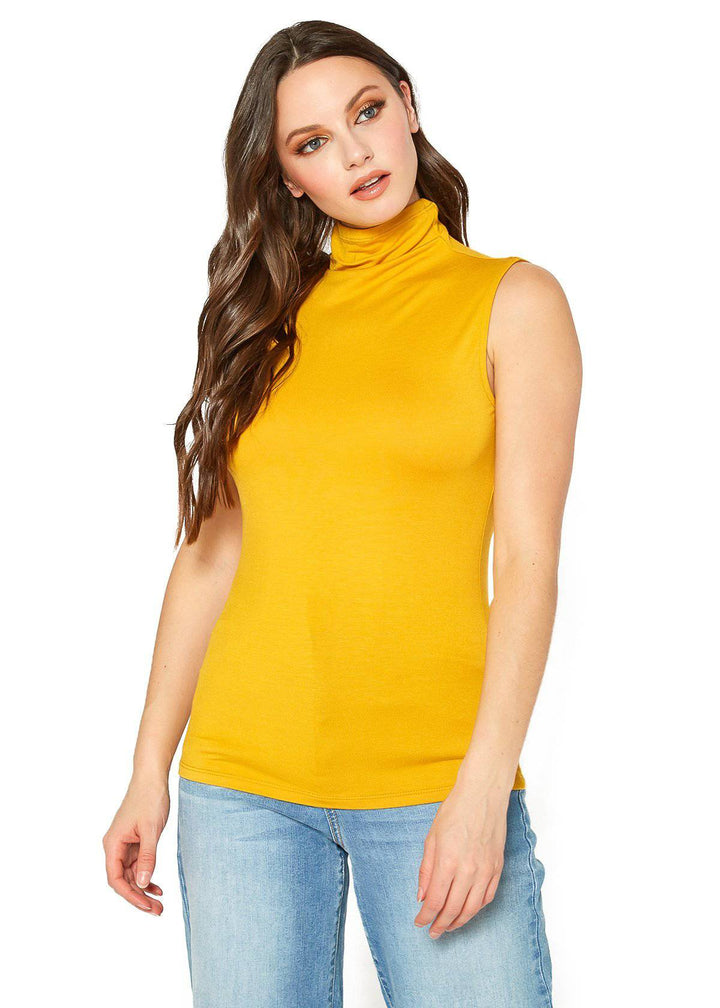 Women's Sleeveless Turtle Neck Fitted Top by Shop at Konus