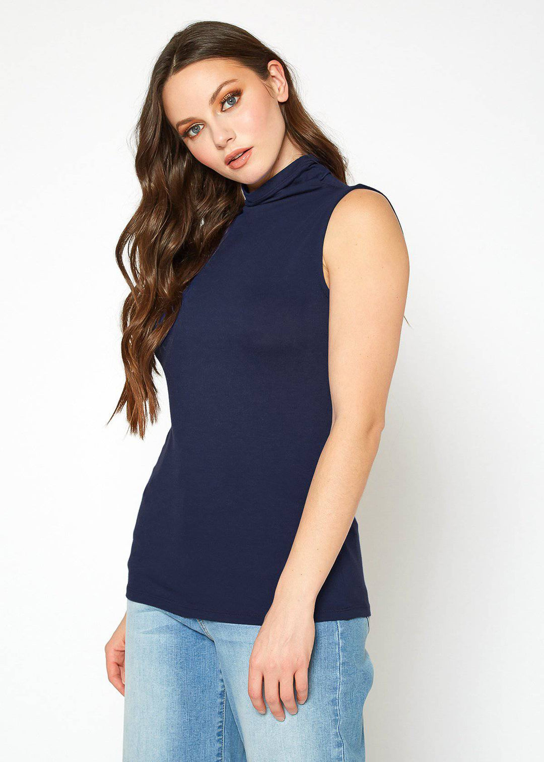 Women's Sleeveless Turtle Neck Fitted Top by Shop at Konus