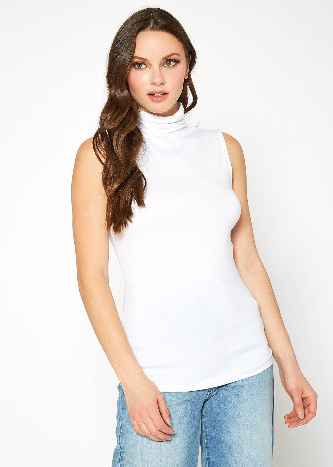 Women's Sleeveless Turtle Neck Fitted Top by Shop at Konus