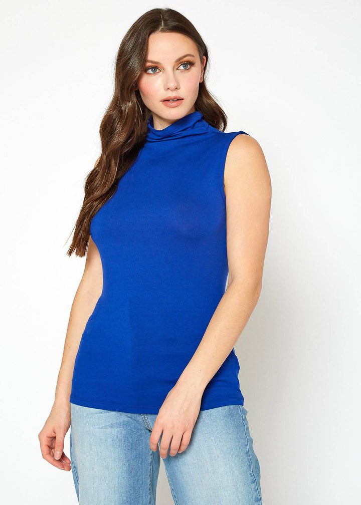 Women's Sleeveless Turtle Neck Fitted Top by Shop at Konus