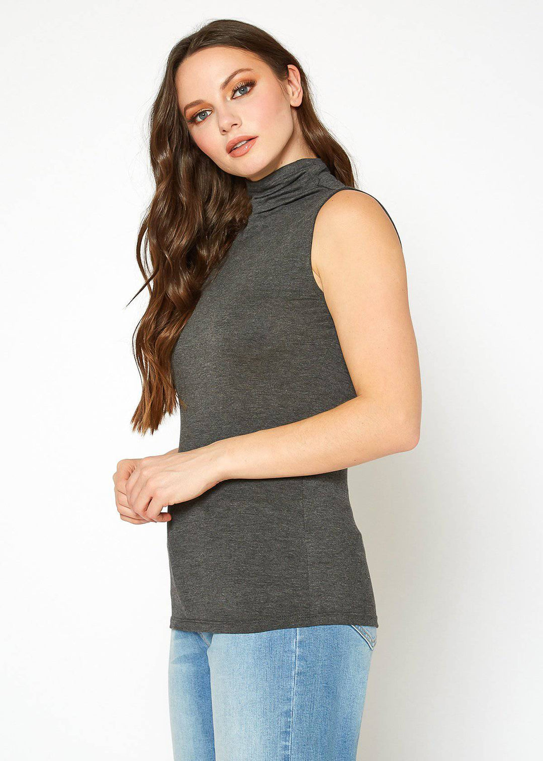 Women's Sleeveless Turtle Neck Fitted Top by Shop at Konus