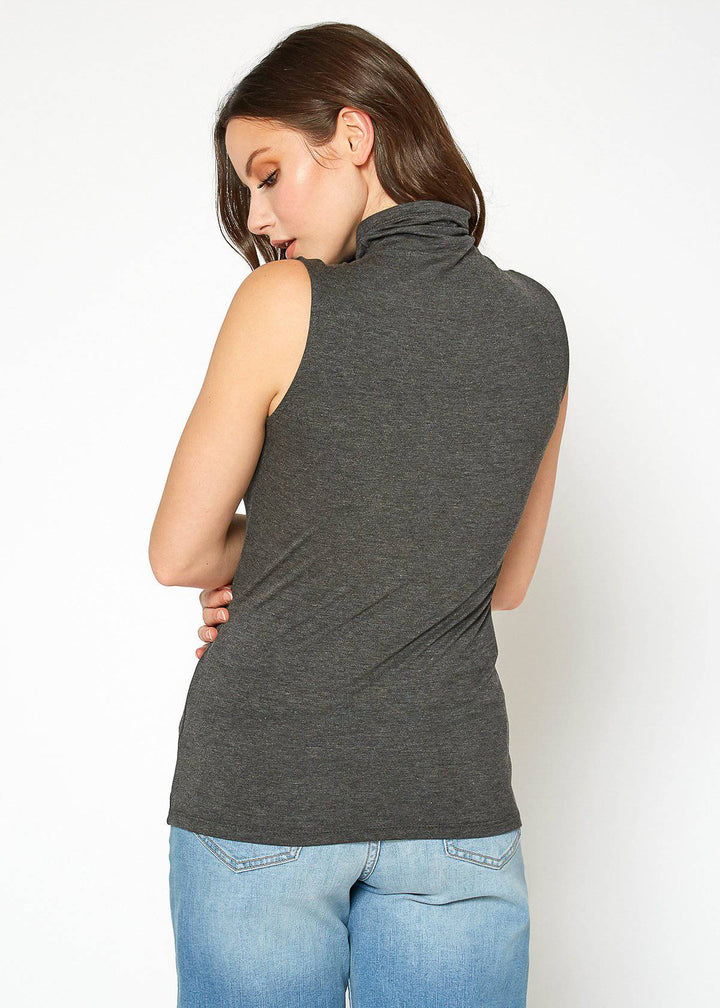 Women's Sleeveless Turtle Neck Fitted Top by Shop at Konus