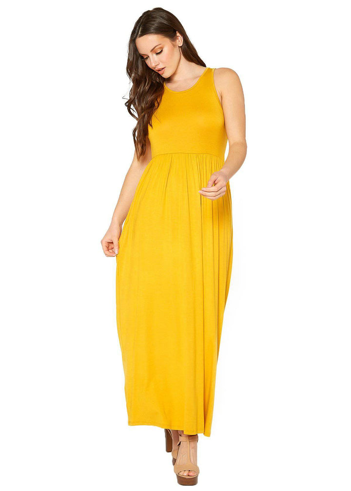 Womens Sleeveless Pleated Maxi Dress by Shop at Konus