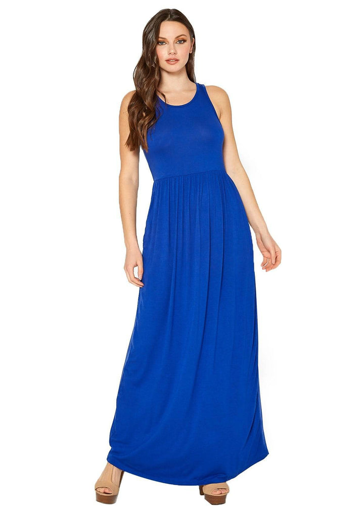 Womens Sleeveless Pleated Maxi Dress by Shop at Konus