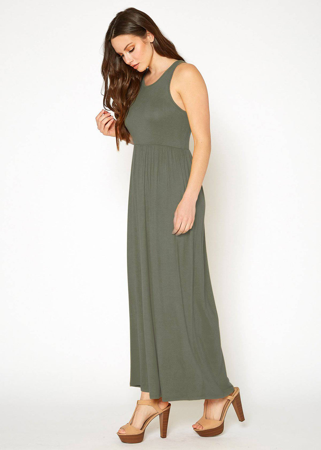 Womens Sleeveless Pleated Maxi Dress by Shop at Konus