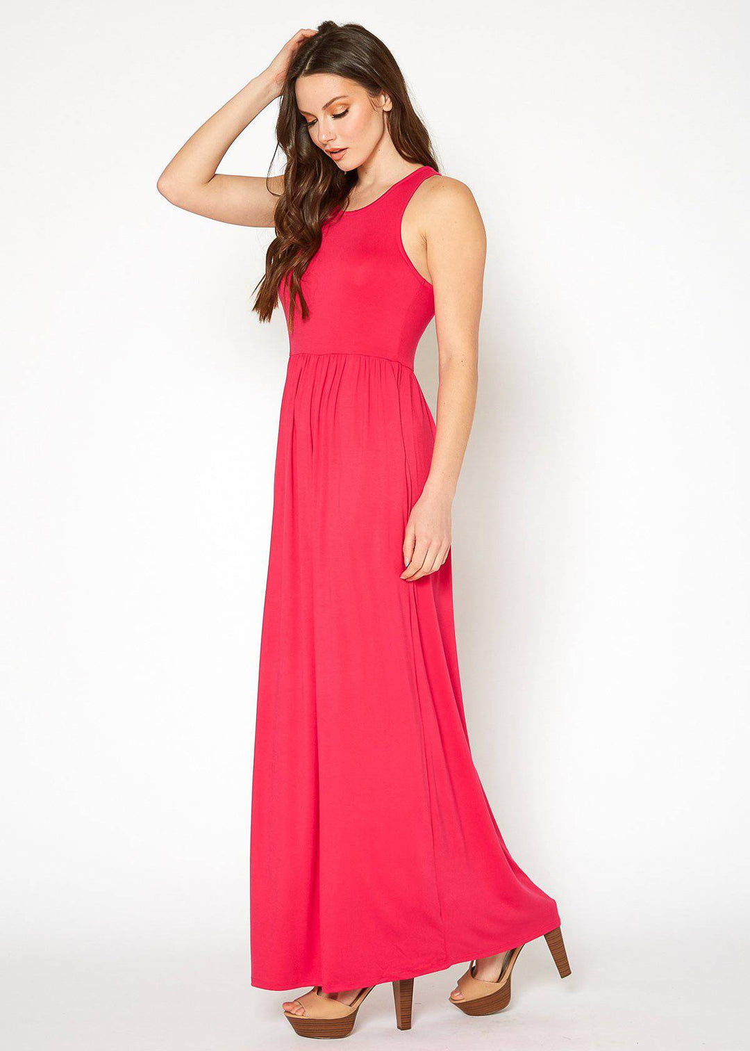 Womens Sleeveless Pleated Maxi Dress by Shop at Konus