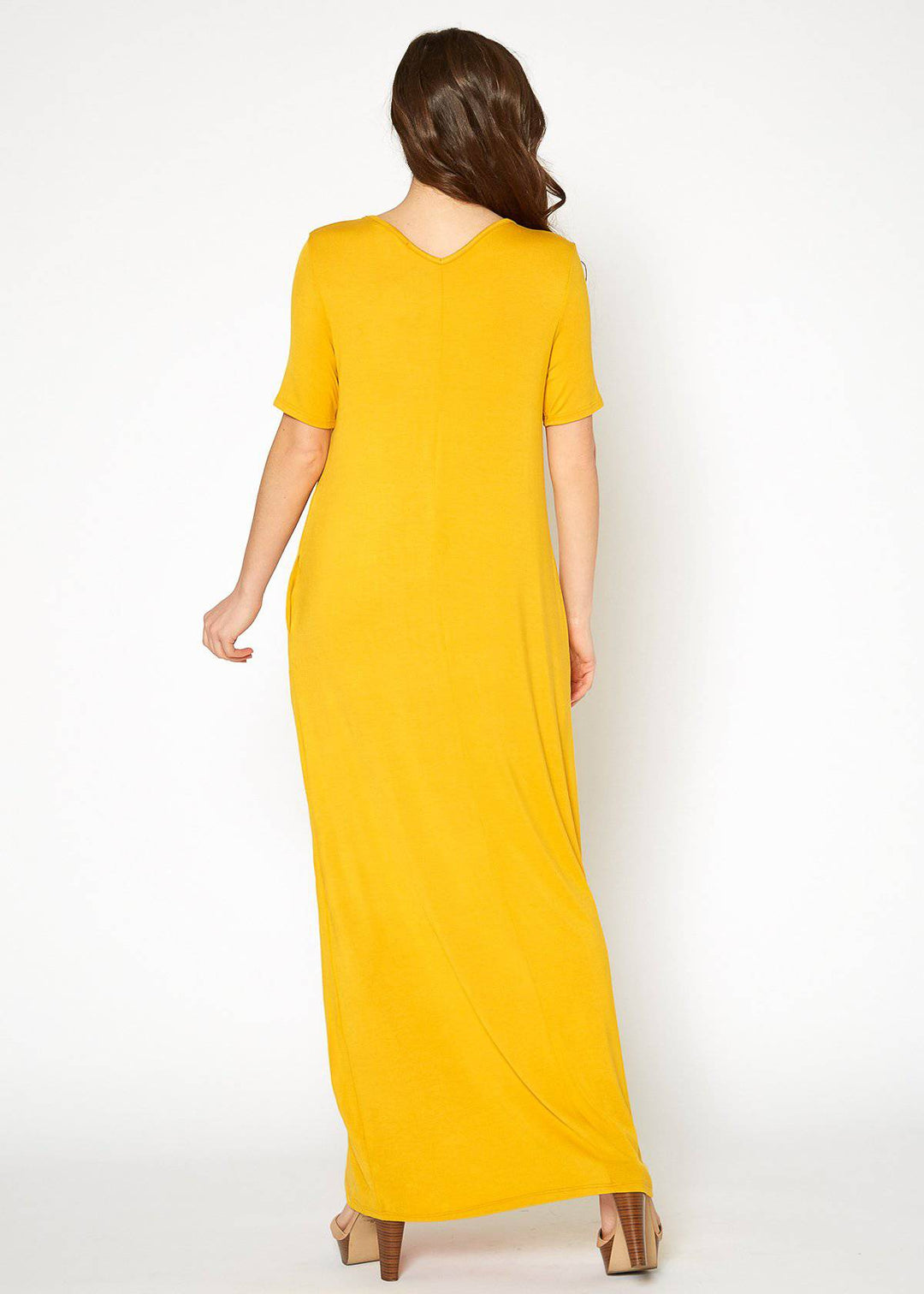 V-neck Short Sleeve Maxi Dress With Pockets by Shop at Konus