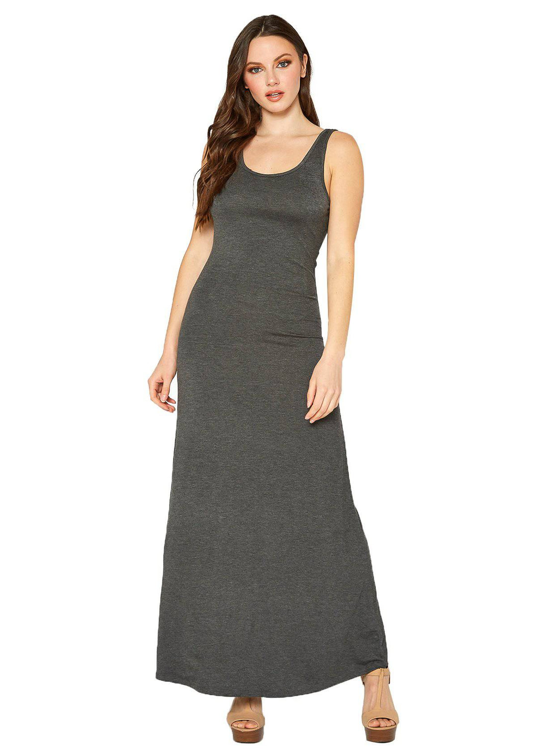 Women's Sleeveless Scoop Neck Maxi Dress by Shop at Konus