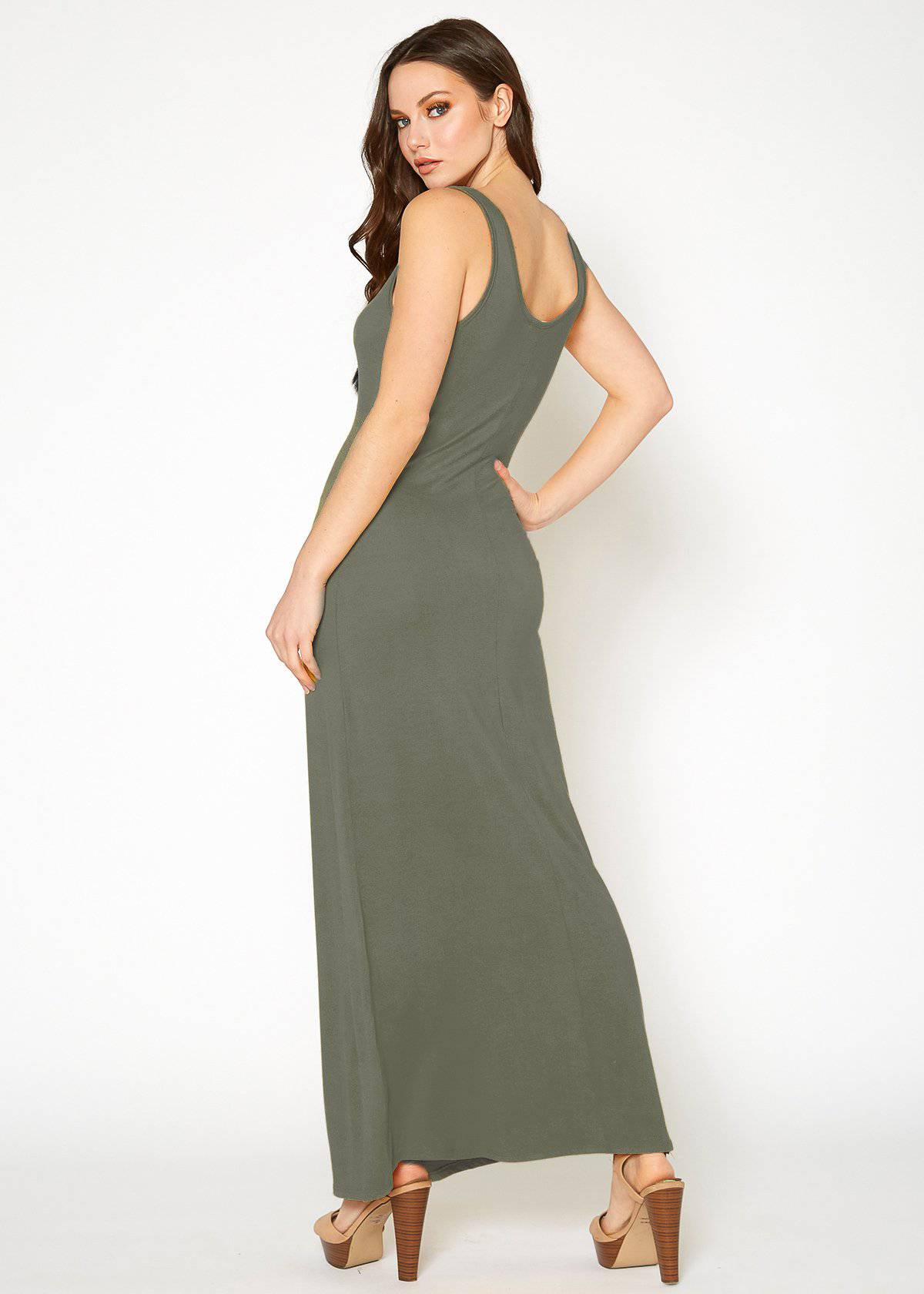Women's Sleeveless Scoop Neck Maxi Dress by Shop at Konus