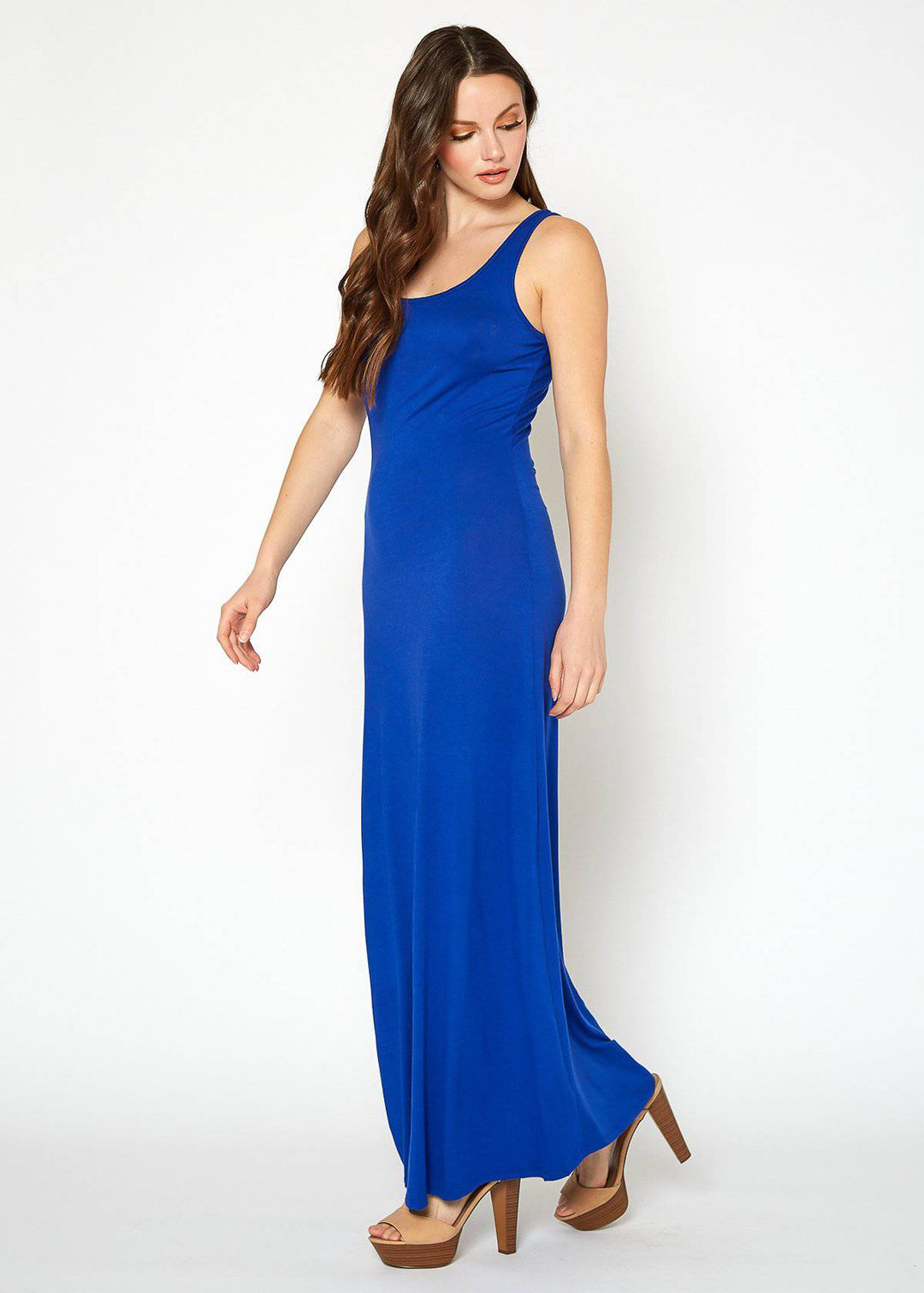 Women's Sleeveless Scoop Neck Maxi Dress by Shop at Konus