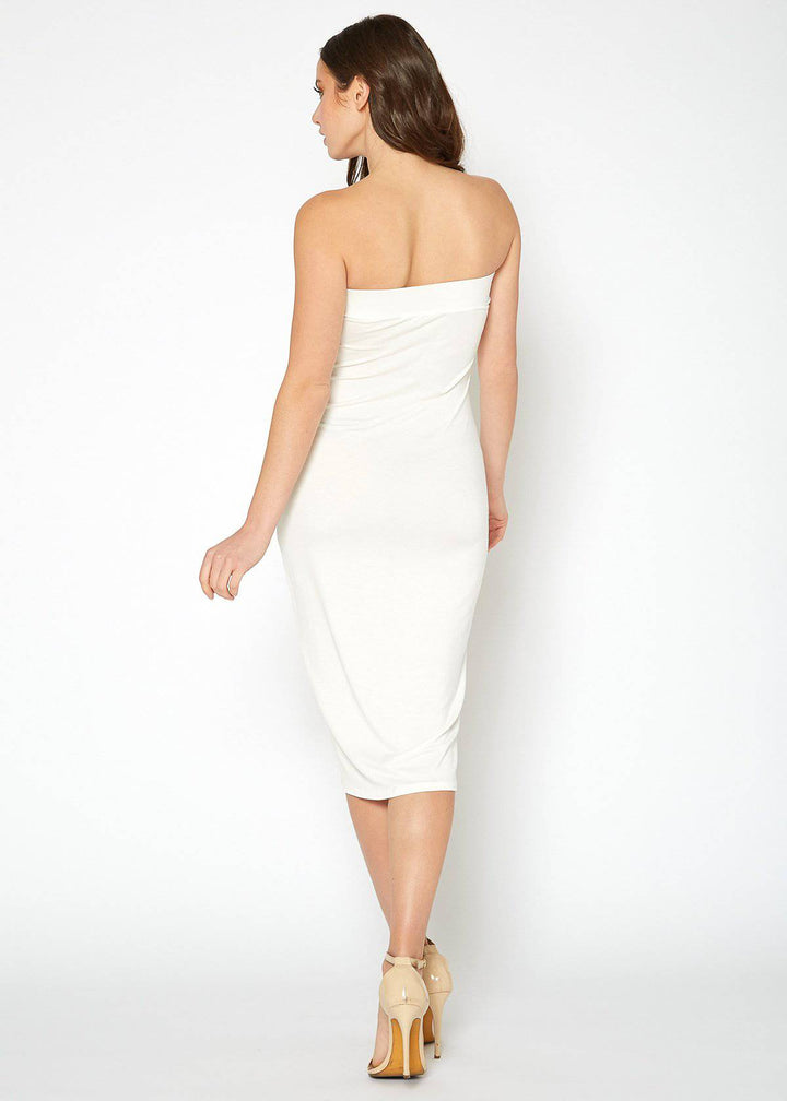 Women's Tube Top Bodycon Midi Dress by Shop at Konus