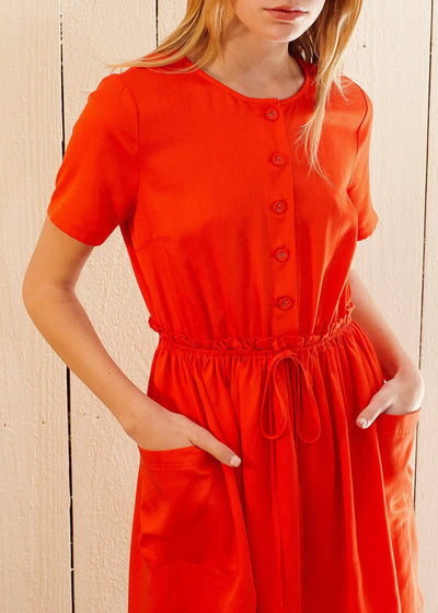 Women's Short Sleeve Utility Dress in Poppy by Shop at Konus