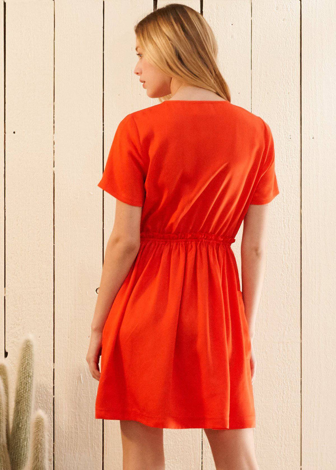 Women's Short Sleeve Utility Dress in Poppy by Shop at Konus