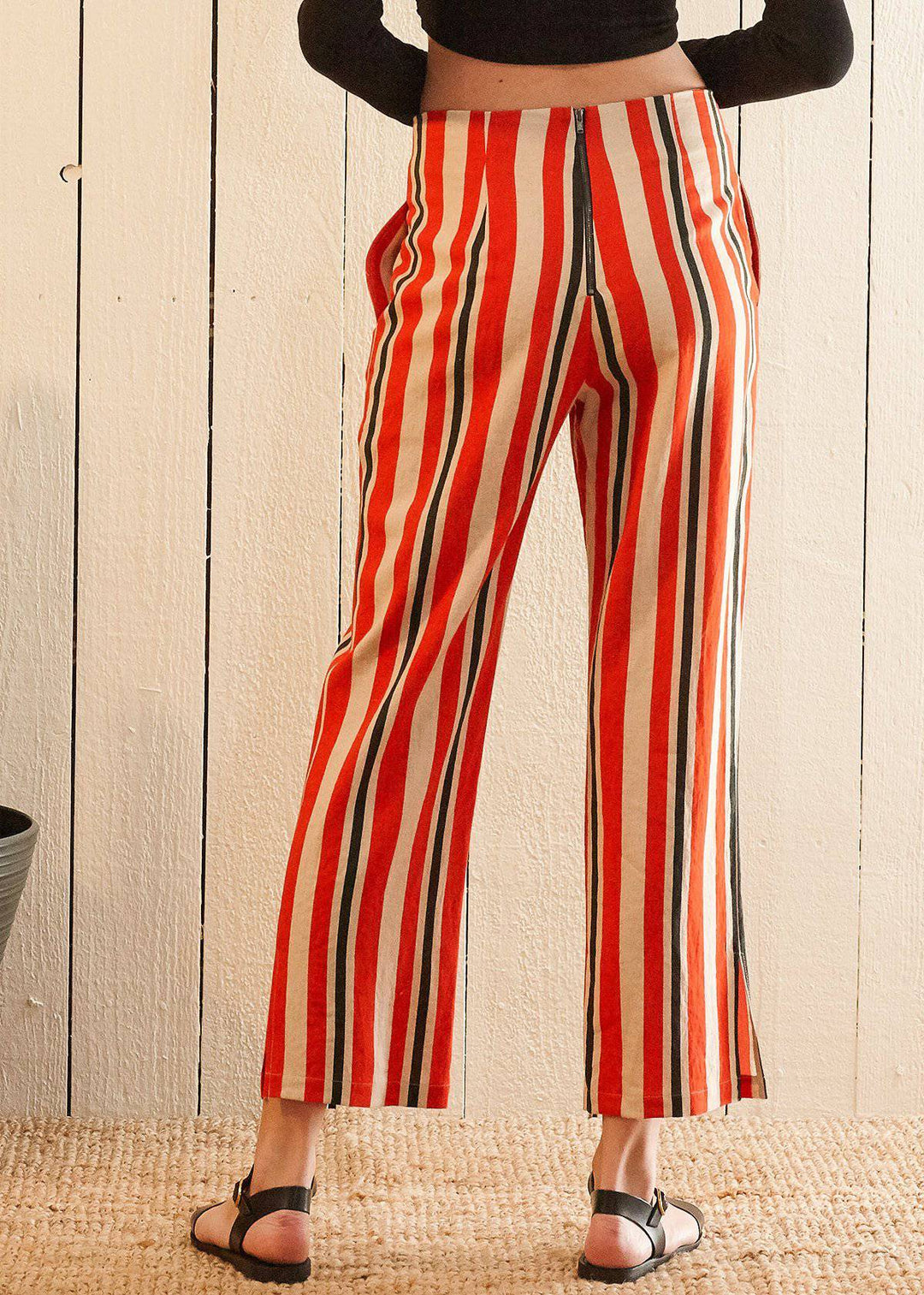 Women's Hi-waisted Cropped Pants in Poppy Multi by Shop at Konus