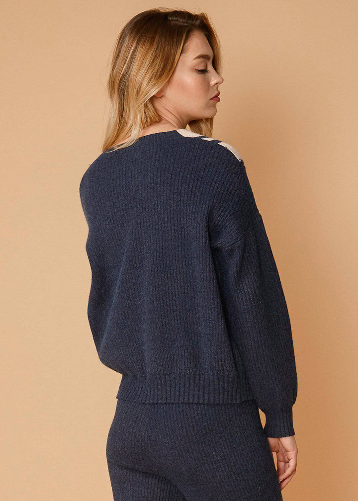 Women's Varsity Sweater in Midnight by Shop at Konus