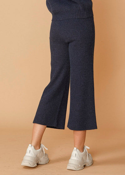Ribbed Crop Pants in Midnight by Shop at Konus