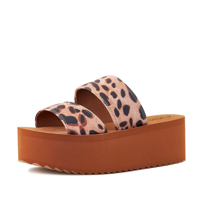 Women's Platform Sandal 2 Band Leopard by Nest Shoes