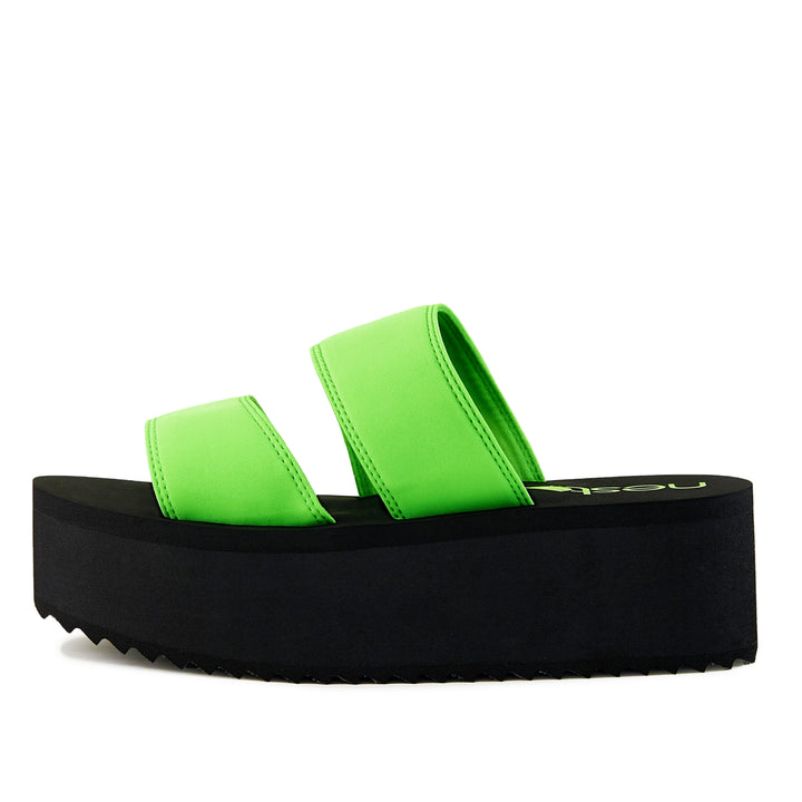 Women's Platform Sandal 2 Band Neon Green by Nest Shoes