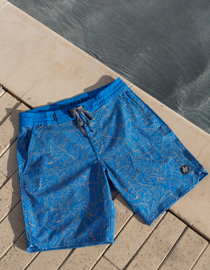 FAIR FIGHT BLUE - SHIPWRECKS 18" BOARDSHORTS by Bajallama