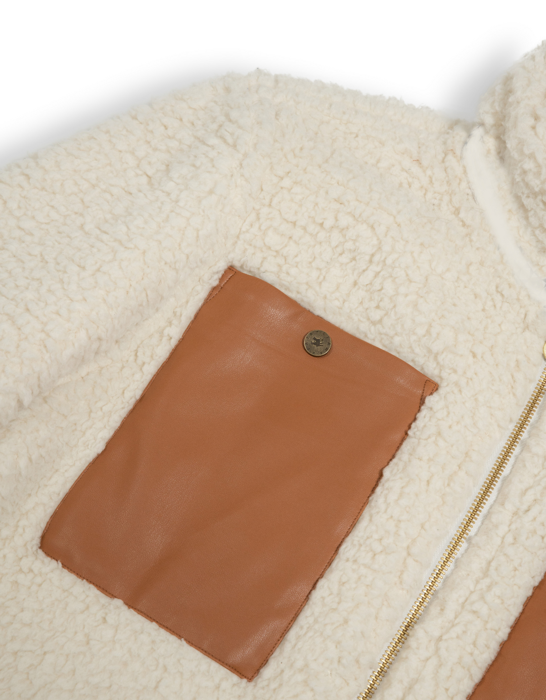 THE DEEP SHAG - CREAM & TAN SHERPA JACKET by Bajallama