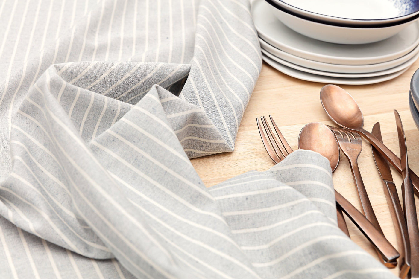 Tablecloth / Grey Striped by MEEMA