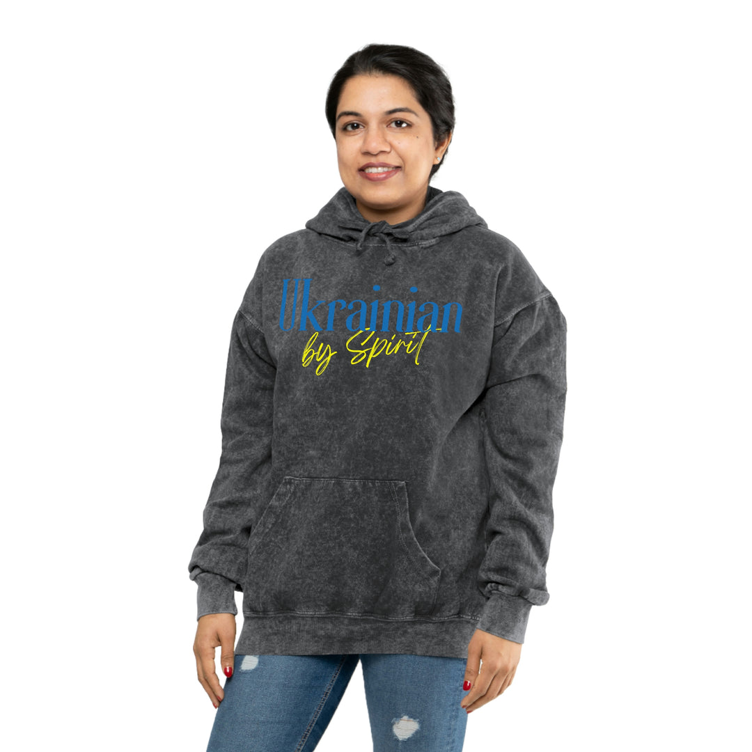 "Ukrainian by Spirit" Unisex Mineral Wash Hoodie