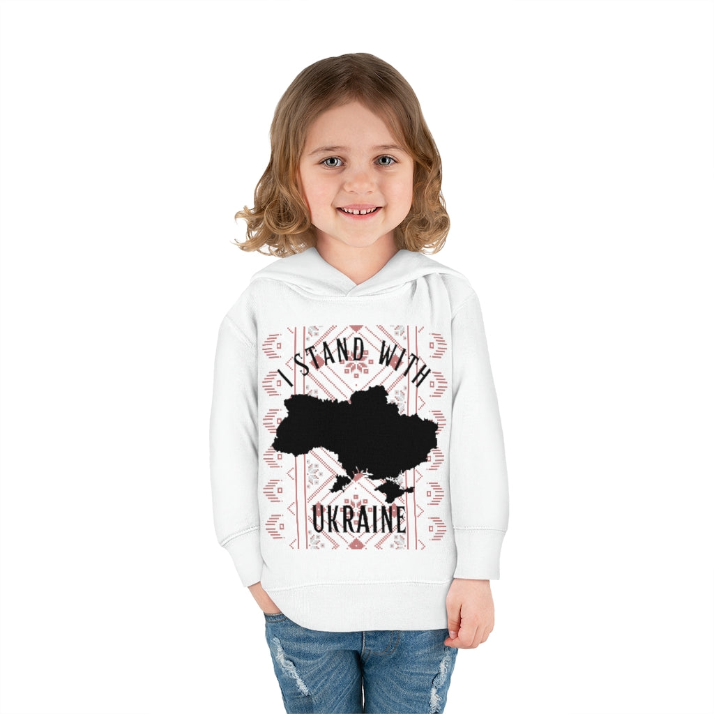 'I STAND WITH UKRAINE' WITH VISHIVANKA Toddler Pullover Fleece Hoodie