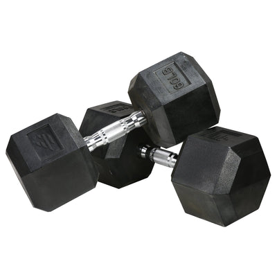 Rubber Hex Dumbbell (Pair) by Finer Form