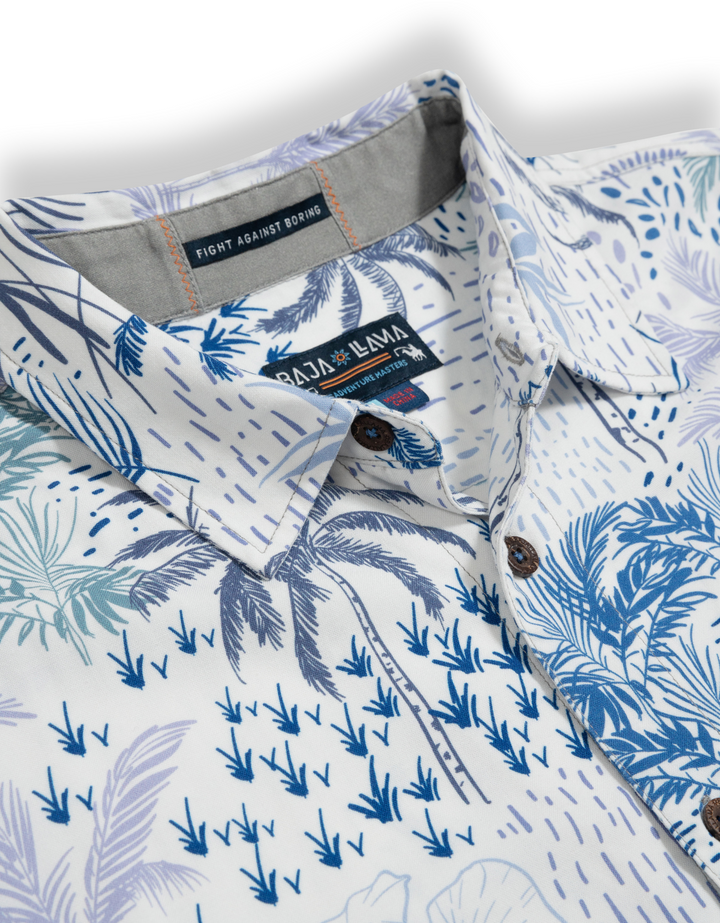 WHITE HOT TROPICS - WHITE NIGHTHAWK™ BUTTON UP by Bajallama