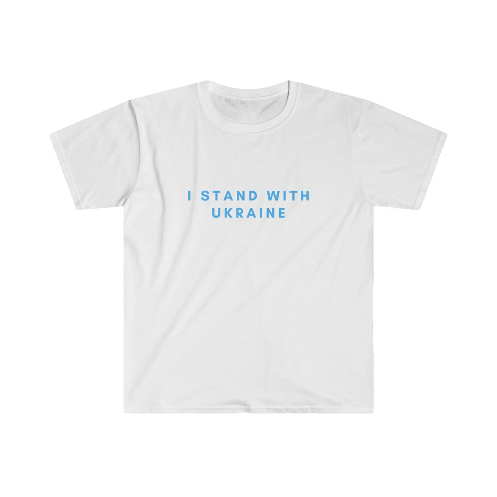 'I Stand With Ukraine' With Map Unisex Softstyle T-Shirt