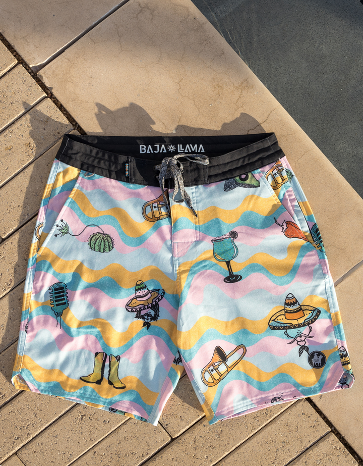 LOS THREE AMIGOS - SHIPWRECKS 18" BOARDSHORTS by Bajallama