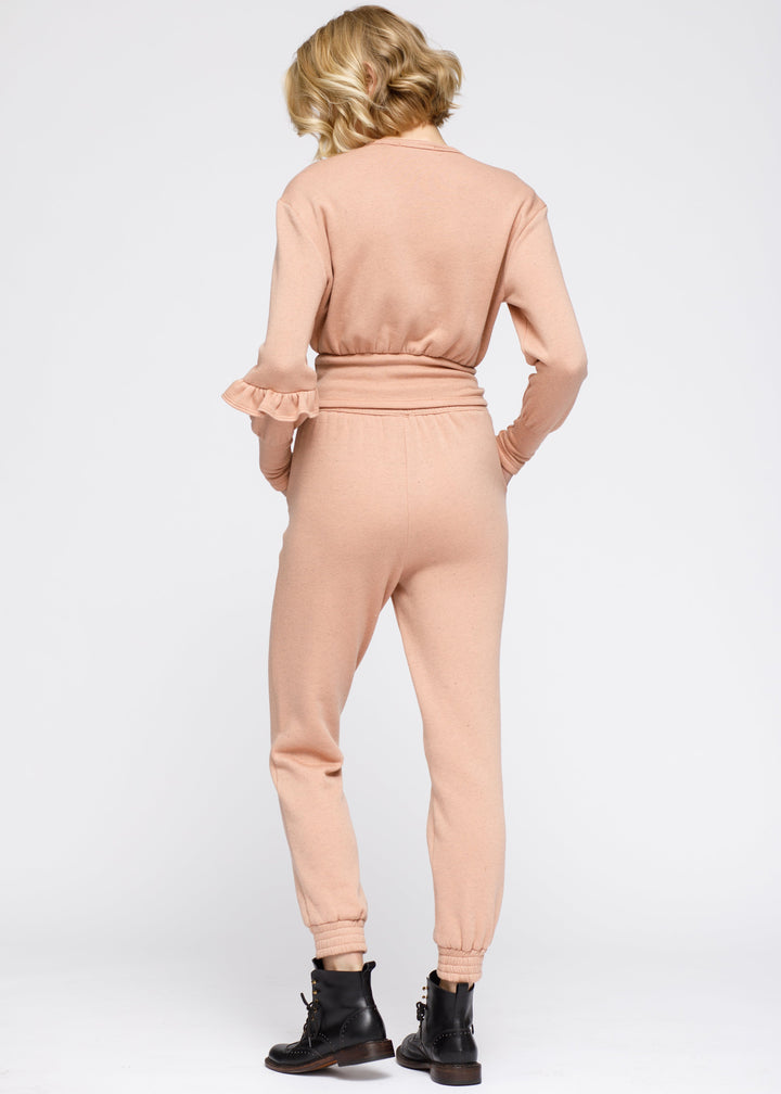 Women's Peplum Sweatpants In Peach by Shop at Konus